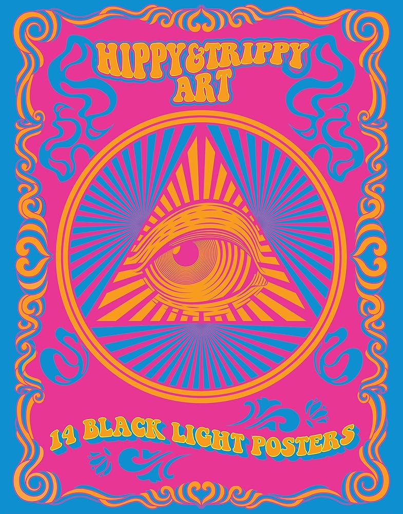 Hippy & Trippy Art: 14 Black Light Posters (Black Light Poster Book) cover image